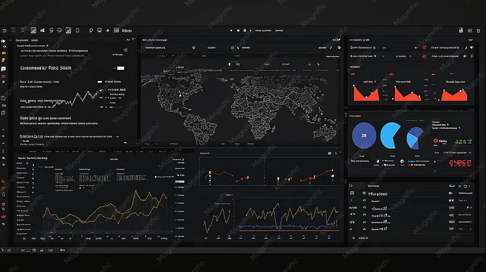 Tableau de bord analytique sombre